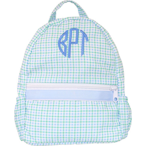 Blue And Green Windowpane Backpack | Cecil and Lou