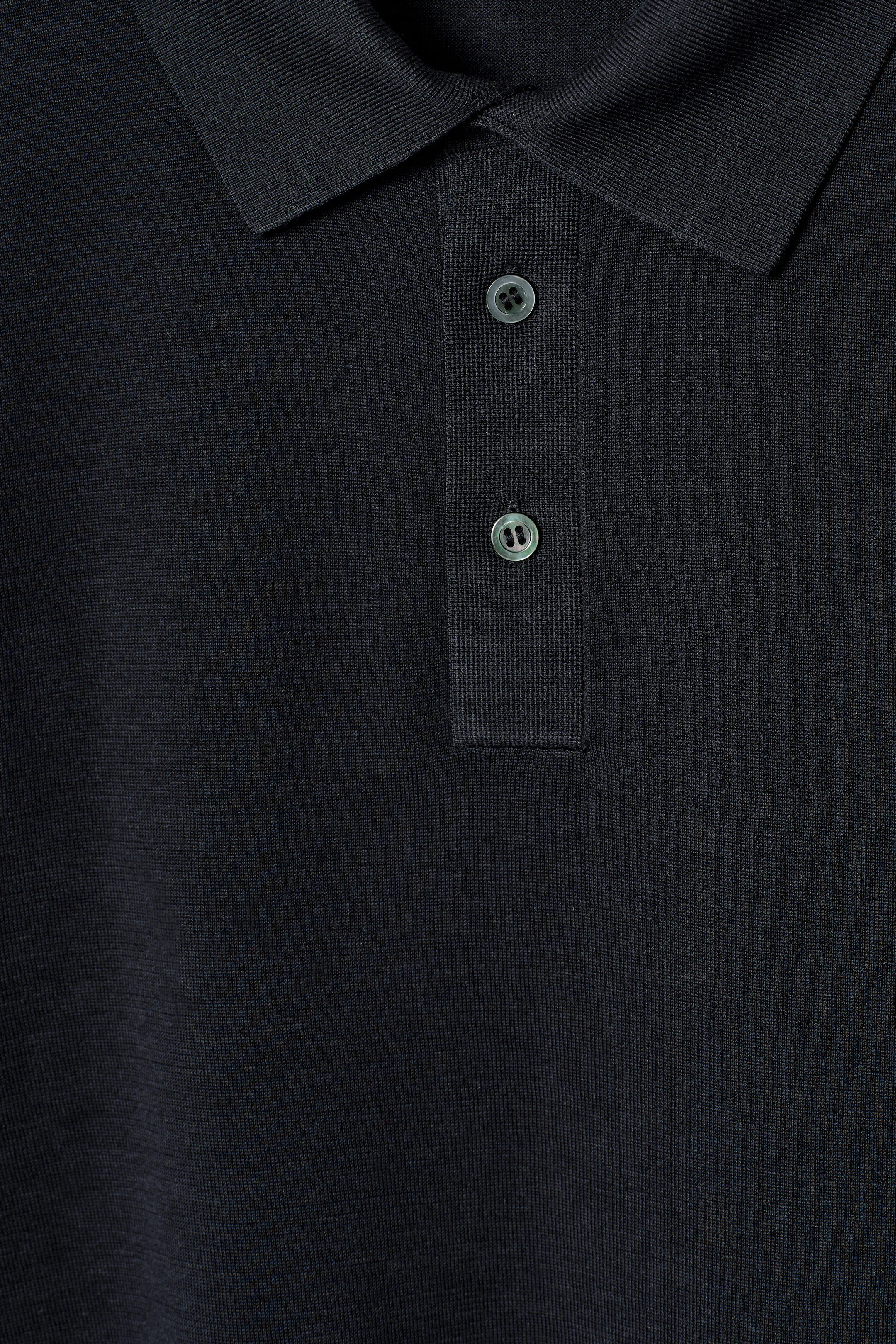 SLIM KNITTED SILK POLO SHIRT | H&M (UK, MY, IN, SG, PH, TW, HK)