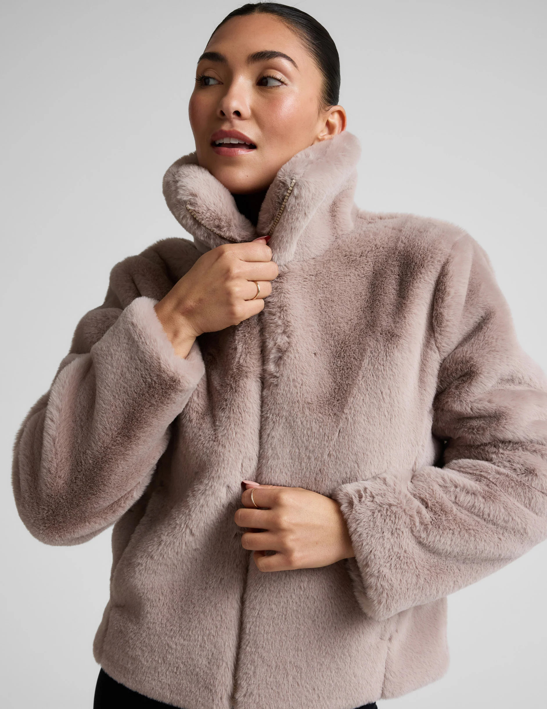 On The List Faux Fur Jacket | Beyond Yoga | Beyond Yoga