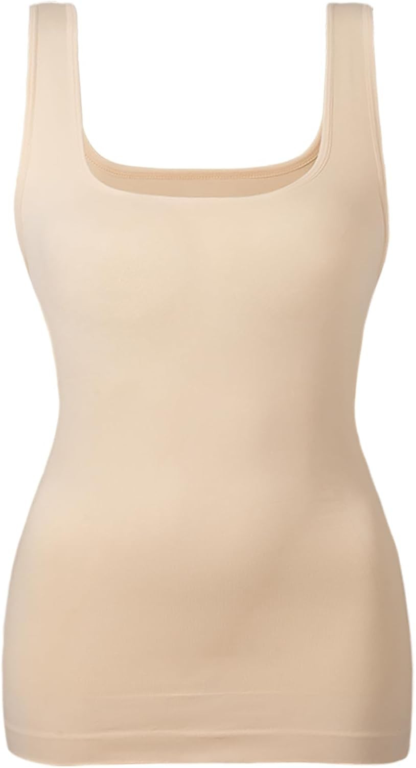 Women's Tummy Control Shapewear Tank Tops Seamless Square Neck Compression Tops Slimming Body Shaper Camisole | Amazon (US)