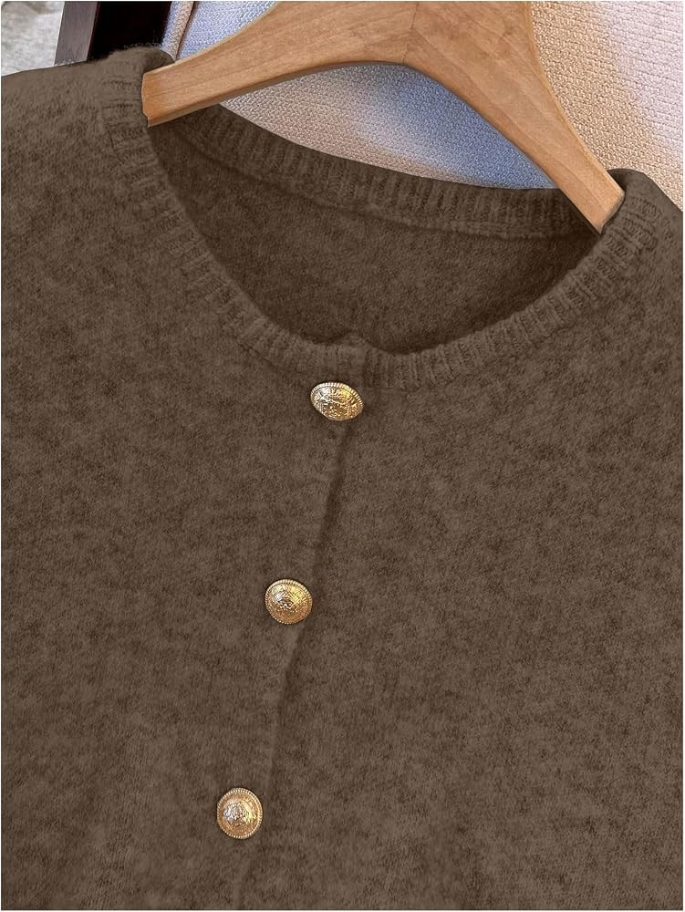 RoseSeek Women's Button Down Sweater Vest Sleeveless Crewneck Knit Outerwear Old Money Knitwear | Amazon (US)