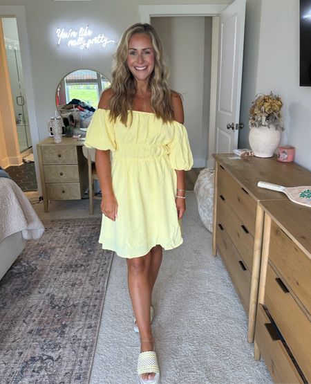 Wearing a small in this super cute yellow off shoulder dress from Amazon! I would size down if you’re in between sizes! Dress is perfect for vacation or a casual date night look 💛

#LTKSeasonal #LTKFindsUnder50 #LTKStyleTip