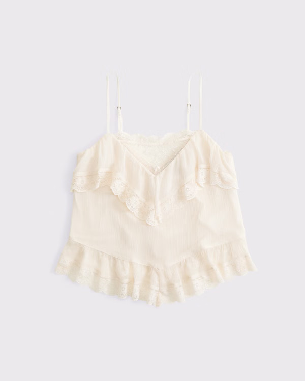 Women's Sheer Lace Cami | Women's Tops | Abercrombie.com | Abercrombie & Fitch (US)