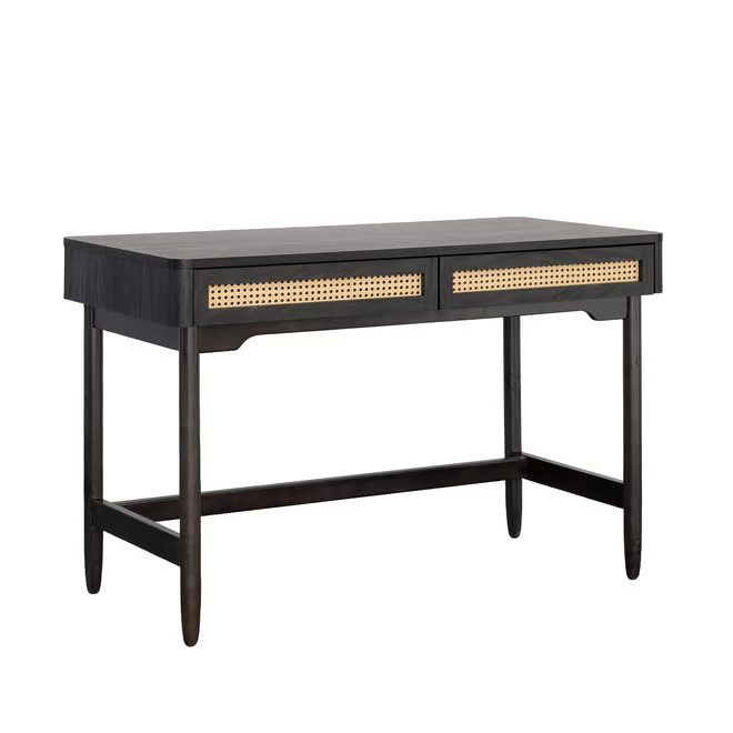 Better Homes & Gardens Springwood Caning Desk, Charcoal Finish - Walmart.com | Walmart (US)