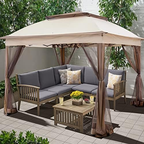 Joyside 11'x11' Pop Up Gazebo for Patios Canopy Tent with Sidewalls Outdoor Gazebo with Mosquito ... | Amazon (US)