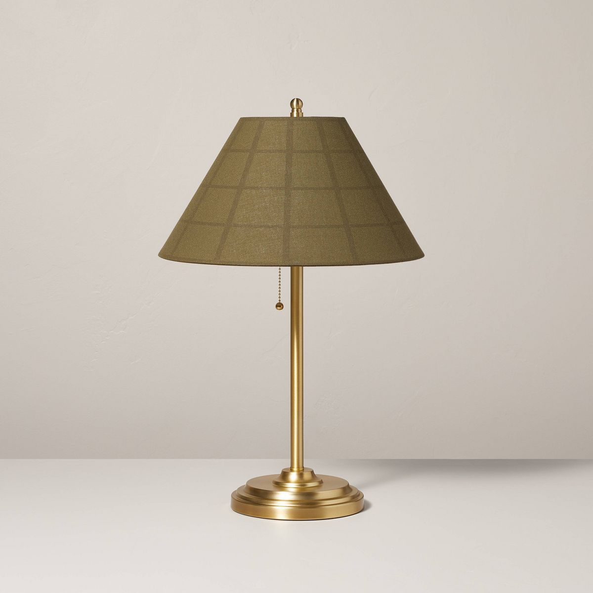 23" Plaid Shade Metal Table Lamp Brass/Green - Hearth & Hand™ with Magnolia | Target