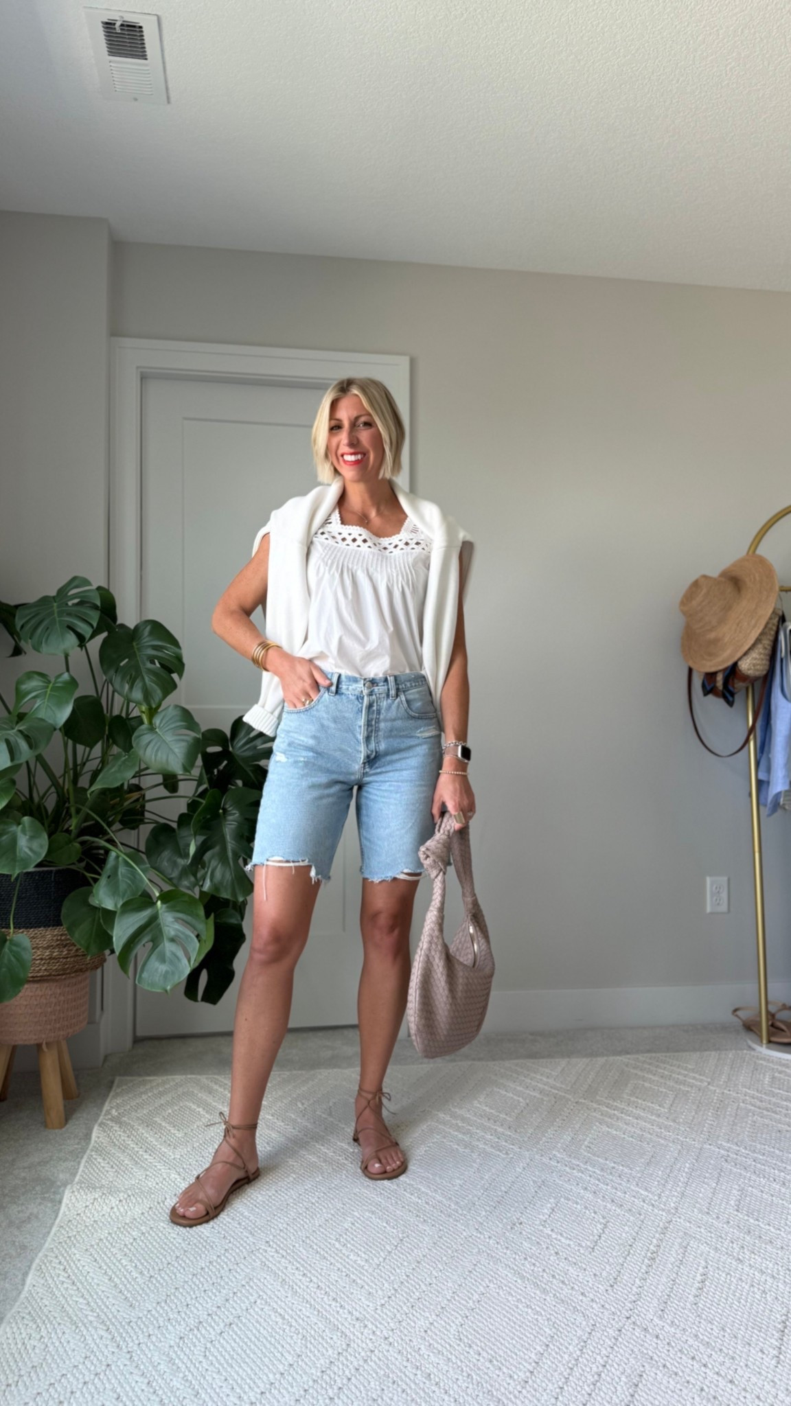 Styling Bermuda shorts

* these Madewell denim shorts were a best seller last summer and they are back! 
They fit true to size 

#LTKSeasonal #LTKOver40 #LTKootd