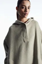 OVERSIZED DOUBLE-FACED WOOL HOODIE - LIGHT BEIGE - Tops - COS | COS (US)