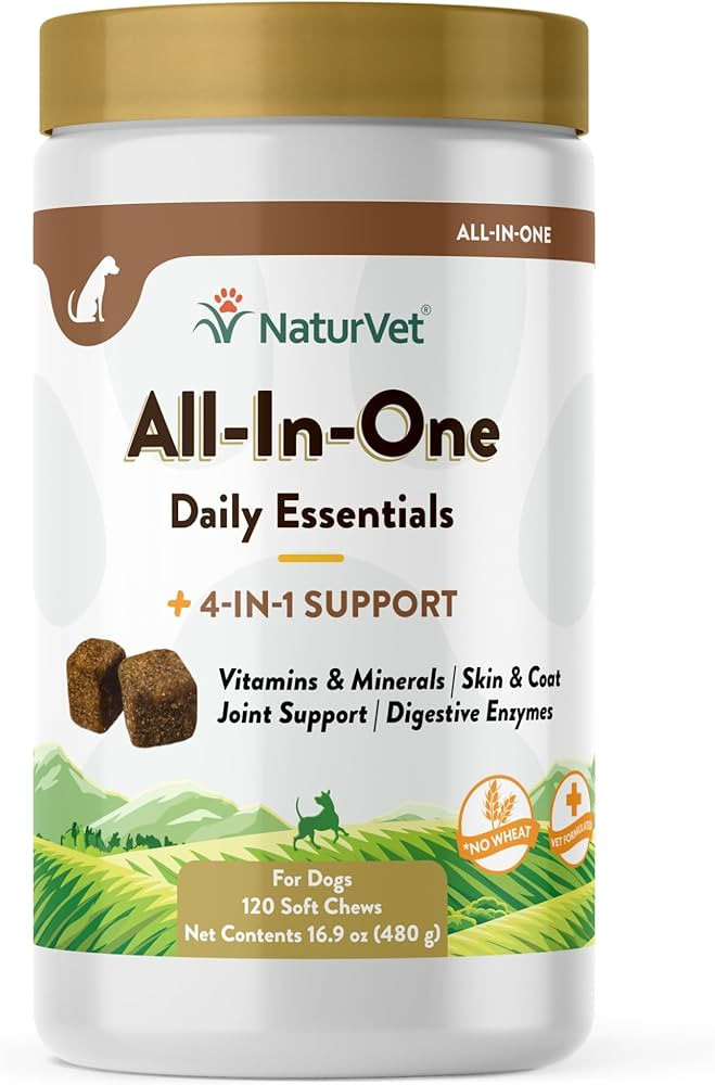 NaturVet All-in-One Dog Supplement - for Joint Support, Digestion, Skin, Coat Care – Dog Multiv... | Amazon (US)