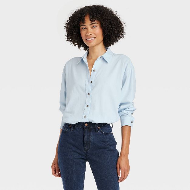 Women's Long Sleeve Oversized Button-Down Shirt - Universal Thread™ | Target