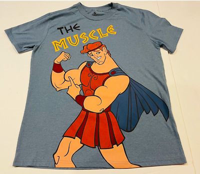 DISNEY Hercules "The Muscle" Men's Blue T Shirt- Size Small  | eBay | eBay US