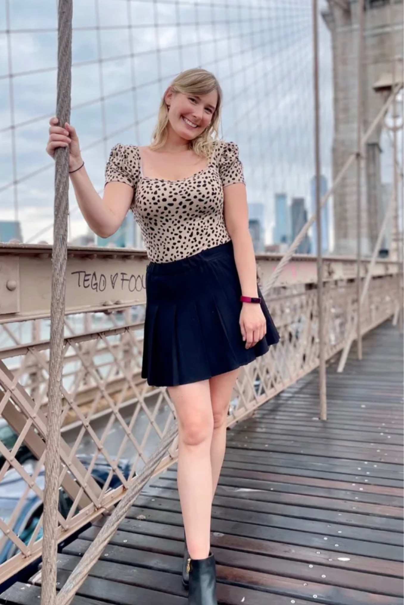 This Black and Tan dotted shirt is perfect for pairing with a black mini skirt!

Going out outfit, mini skirt outfit, black leather skirt outfit 

#LTKunder50 #LTKFind