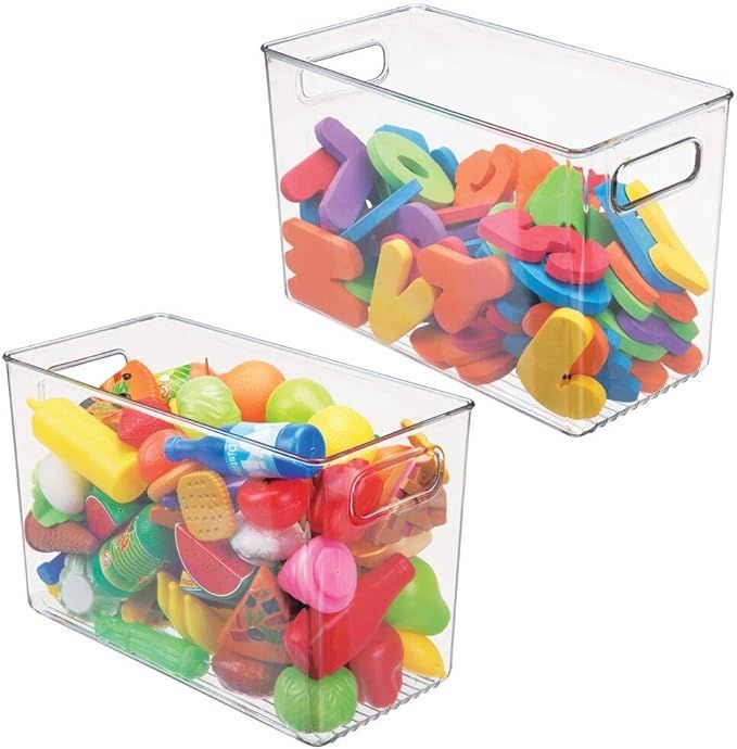 mDesign Deep Plastic Home Storage Organizer Bin for Cube Furniture Shelving in Office, Entryway, ... | Amazon (US)