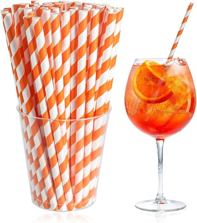 Spritz Straws Compatible with Aperol,Disposable and Cocktail Straws Compatible with Aperol,100pcs... | Amazon (US)