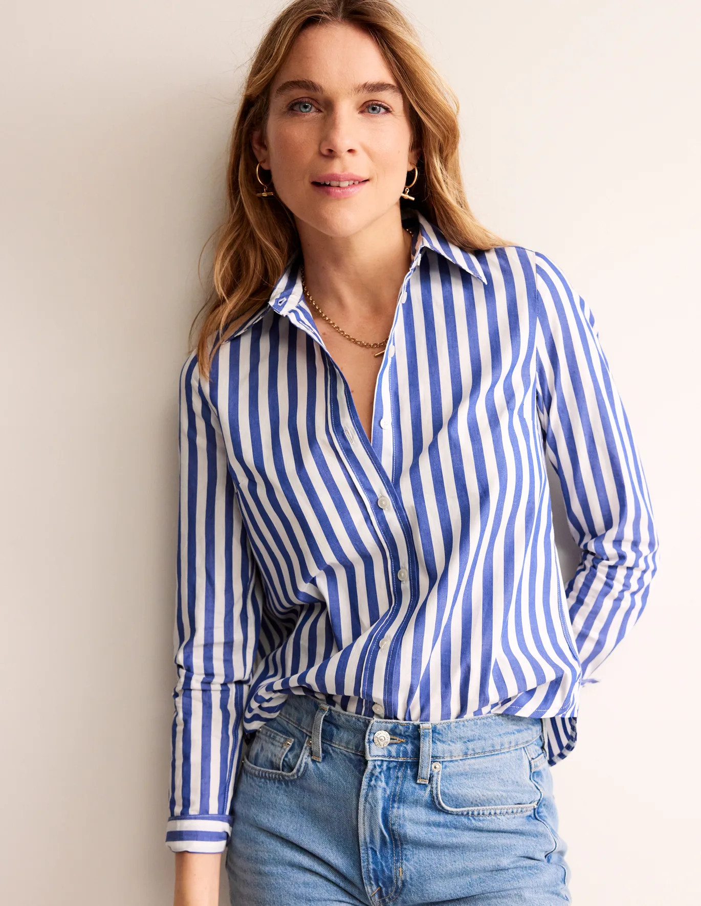 Sienna Cotton Shirt - Surf The Web Stripe | Boden US | Boden (US)