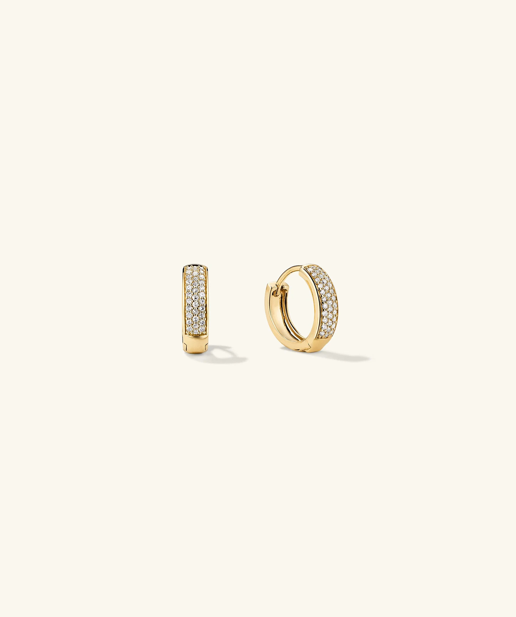 Bold Pavé Diamond Huggie Hoops | Mejuri Fine Crew