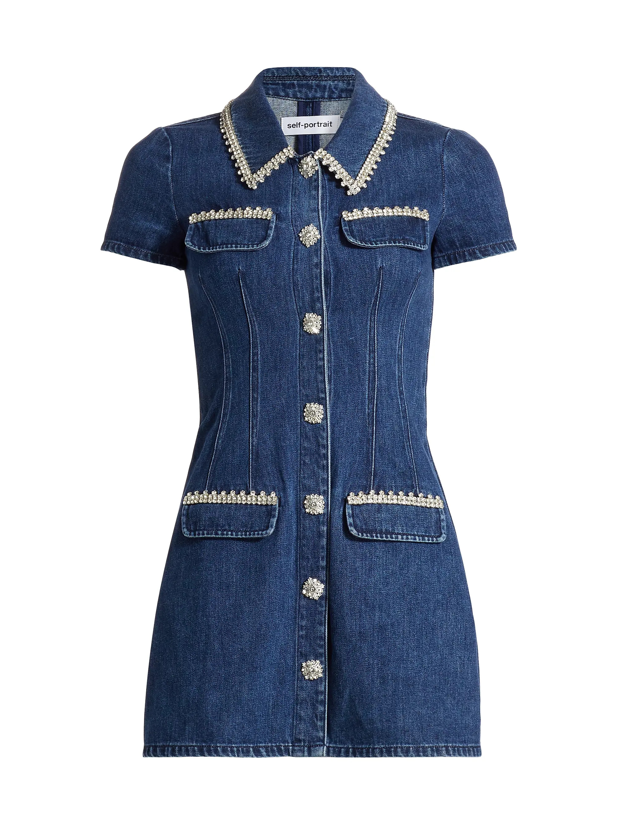 Embellished Denim Minidress | Saks Fifth Avenue