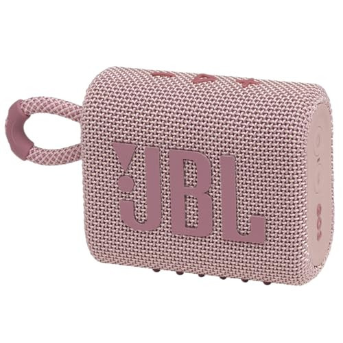 JBL Go 3 - Portable Mini Bluetooth Speaker, big audio and punchy bass, IP67 waterproof and dustproof, 5 hours of playtime, speaker for home, outdoor and travel (Pink) | Amazon (US)