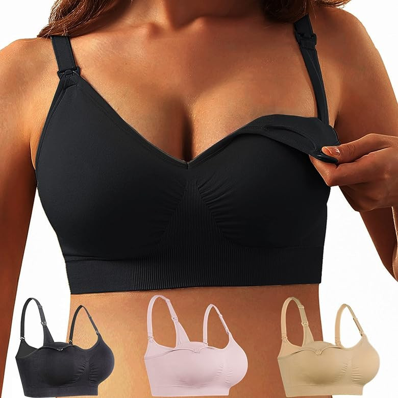 iloveSIA 3PACK Womens Full Bust Nursing Bra Seamless Maternity Bra | Amazon (US)