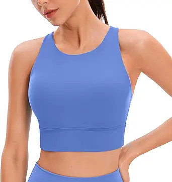 CRZ YOGA Womens Butterluxe Strappy High Neck Longline Sports Bra - Padded Criss Cross Back Workou... | Amazon (US)