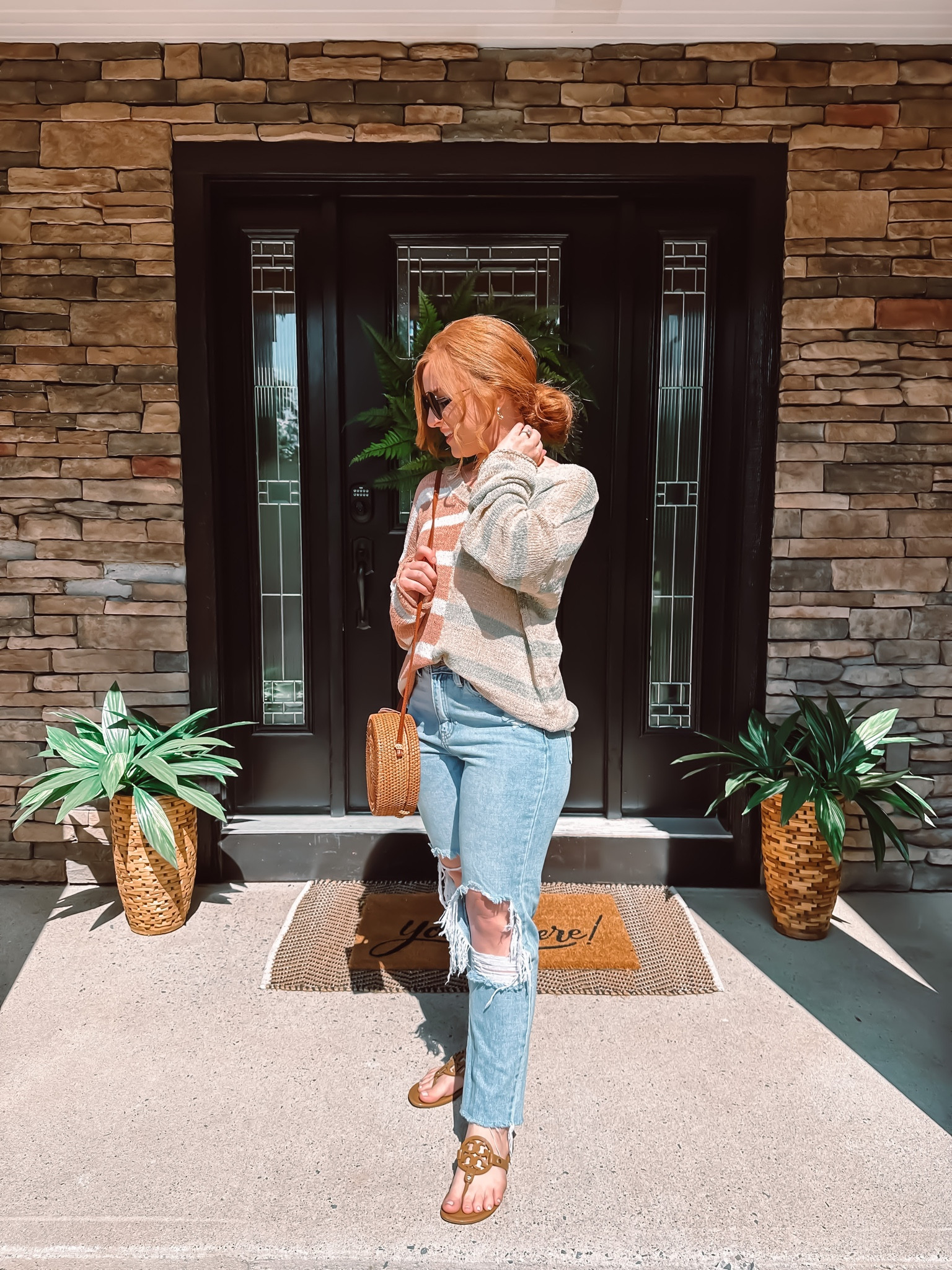 Pink lily sweater and jeans ! Perfect transition sweater for fall, size small! 30% off today with code : take30 

#LTKSeasonal #LTKunder50 #LTKFind