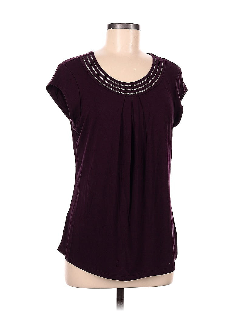 Daniel Rainn Short Sleeve Top Burgundy Scoop Neck Tops - Used - Size Medium | ThredUp