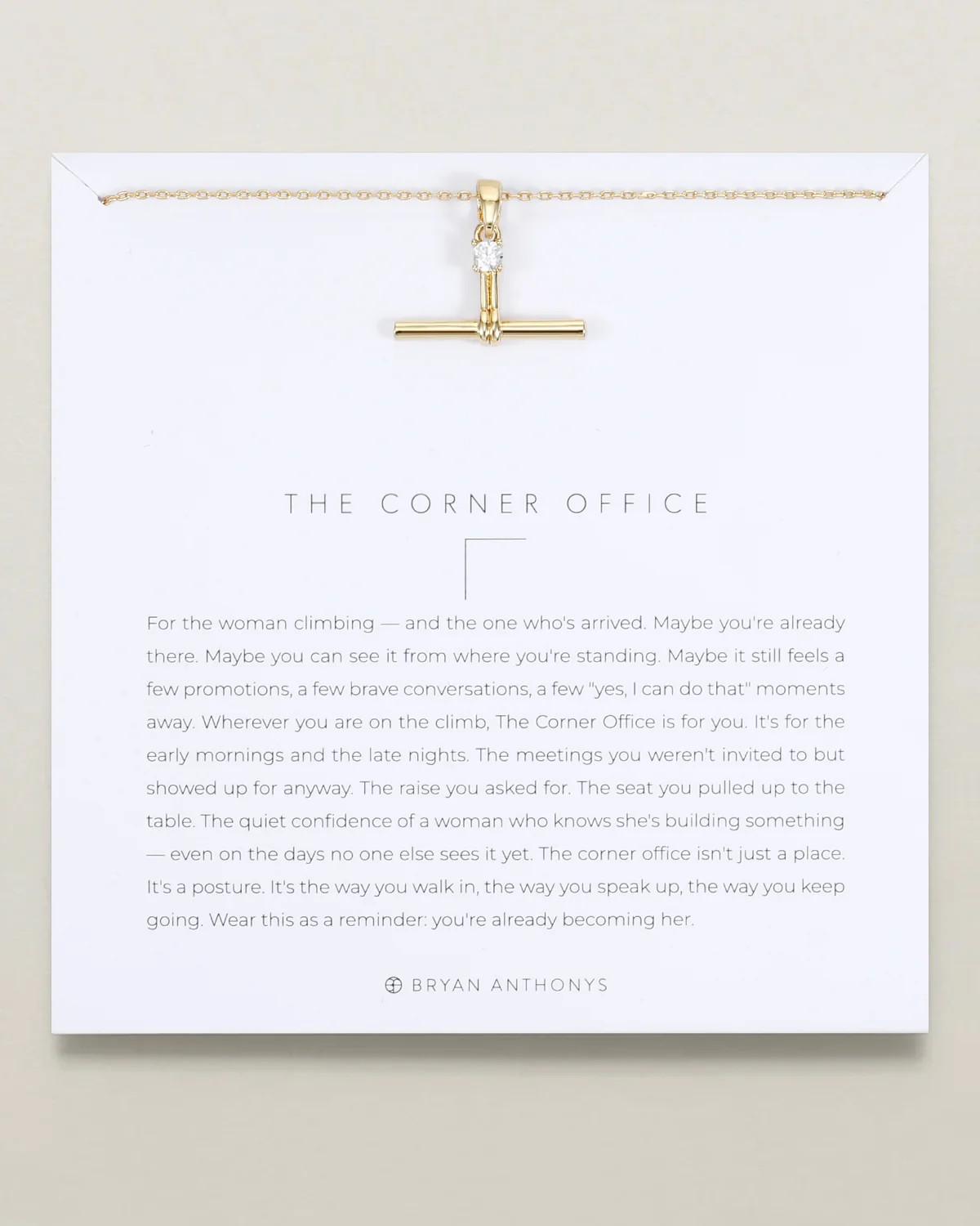 The Corner Office T-Bar Necklace | Bryan Anthonys
