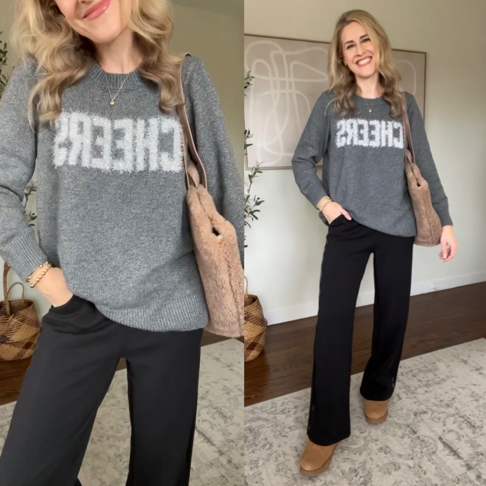 Walmart “cheers” sweater is soft cozy and perfect for New Year’s Eve! I’m wearing the size 0X. #walmartfashion 

#LTKFindsUnder50 #LTKHoliday #LTKFindsUnder100
