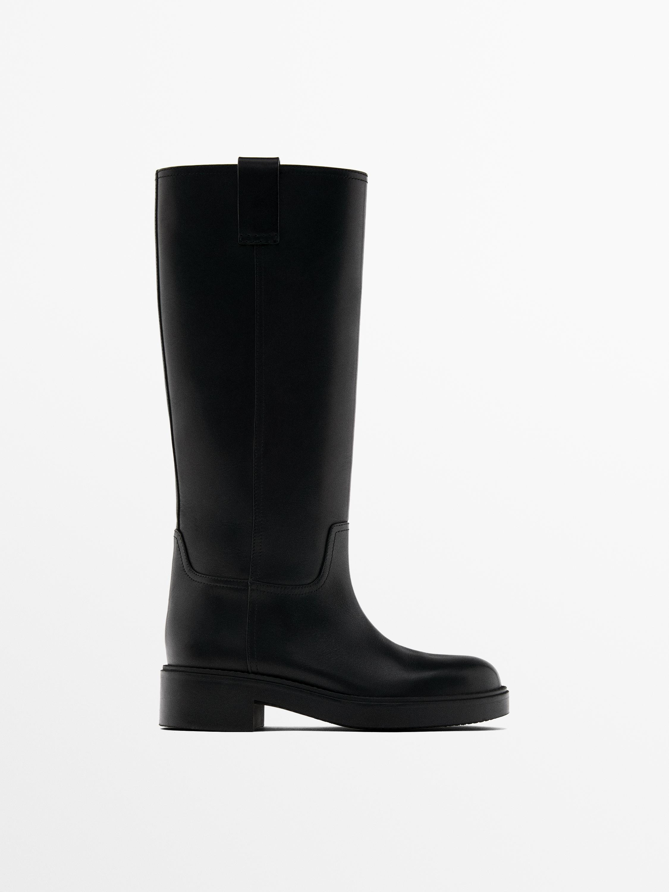 Flat boots with rubber sole | Massimo Dutti UK