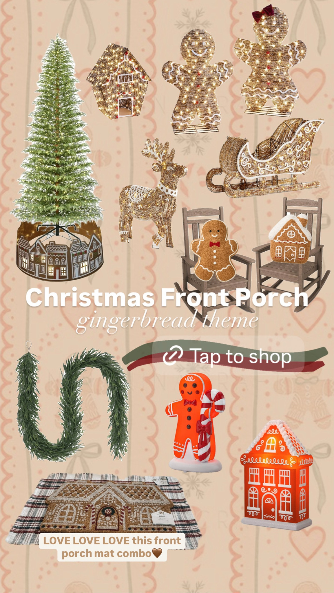 Front porch decor gingerbread theme ♥️

#LTKHome #LTKHoliday #LTKSeasonal