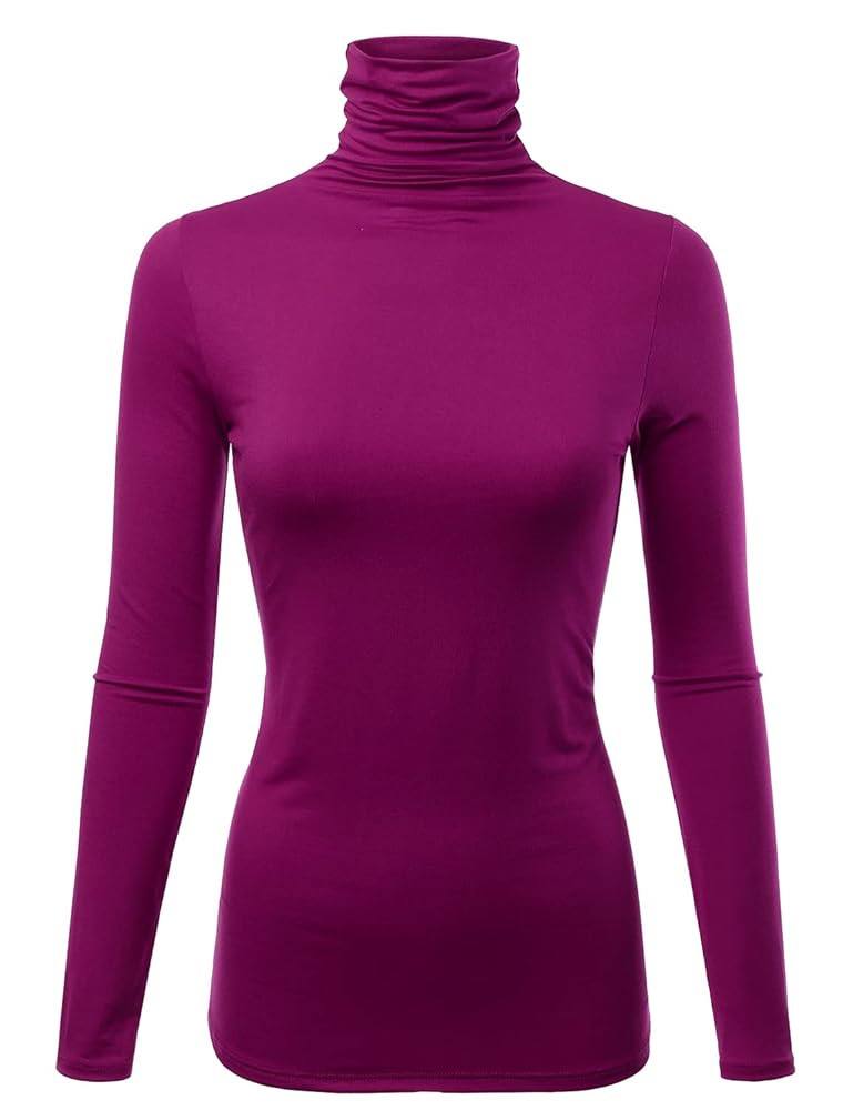 Womens Premium Long Sleeve Turtleneck Lightweight Pullover Top Sweater (S-3X, Made in USA) | Amazon (US)