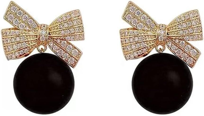 Christmas Bow Earrings Xmas Bow Dangle Earrings for Women Christmas Earrings Red Ball Bow Earring... | Amazon (US)