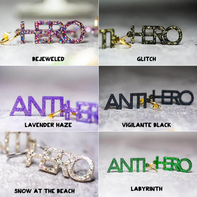 Exclusive Anti-Hero Drop Earrings, Taylor Inspired Earrings, Hypoallergenic, Swiftie Earrings | Etsy (US)