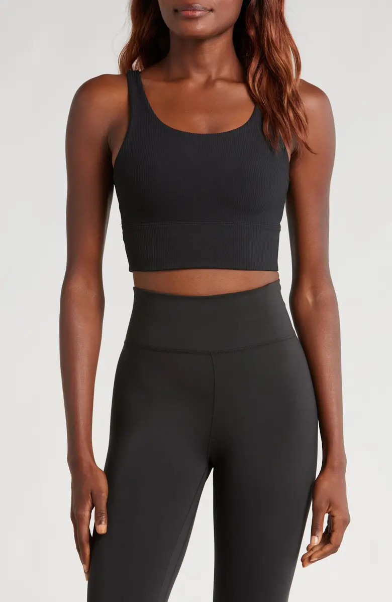 Zenvy Rib Dri-FIT Longline Sports Bra | Nordstrom