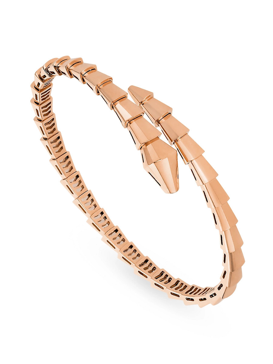 Women's Serpenti Viper 18K Rose Gold Wrap Bracelet - Pink Gold - Size Small | Saks Fifth Avenue