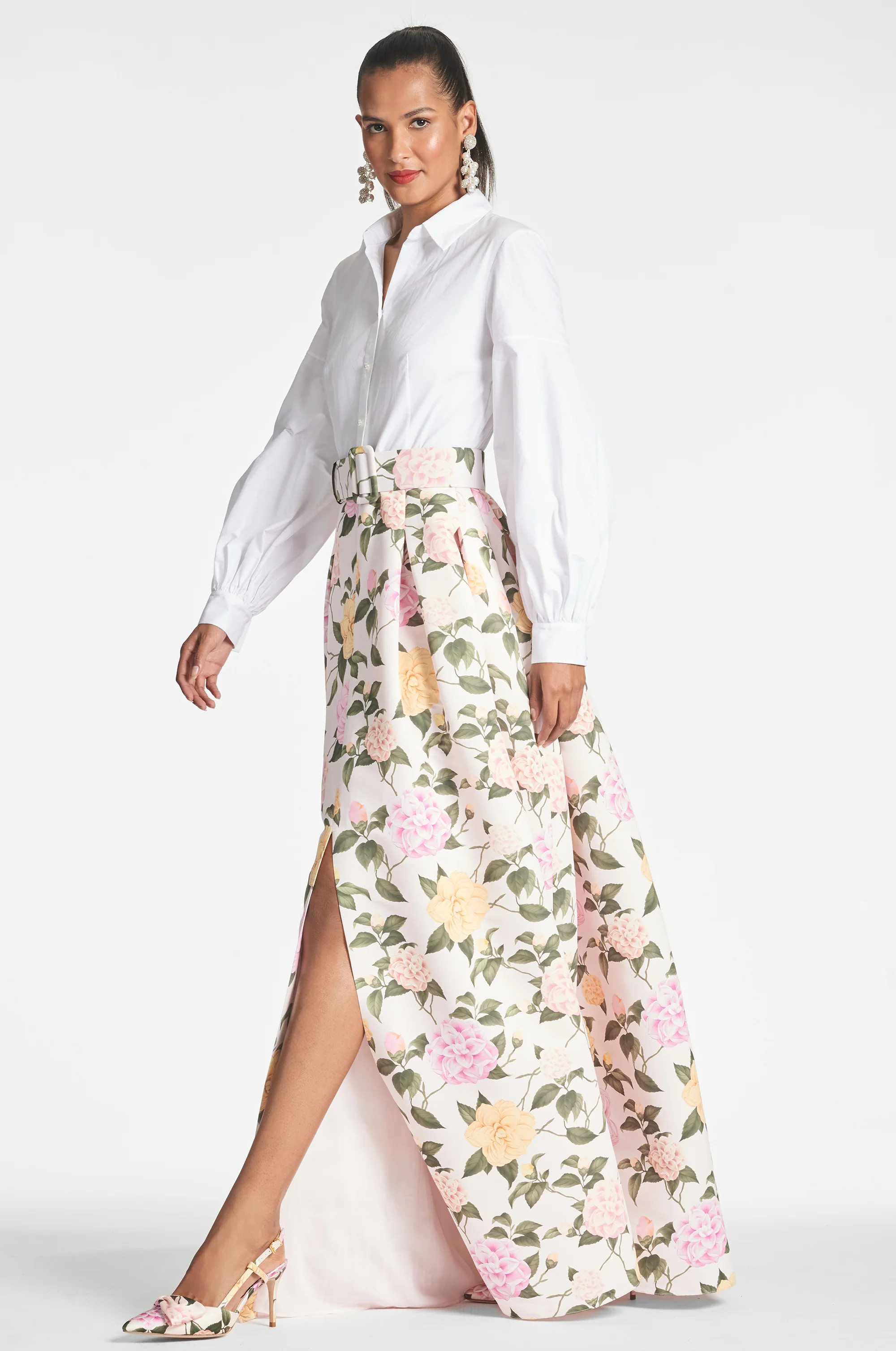 Florence Gown - White/Pink Lemonade Bouquet | Sachin and Babi