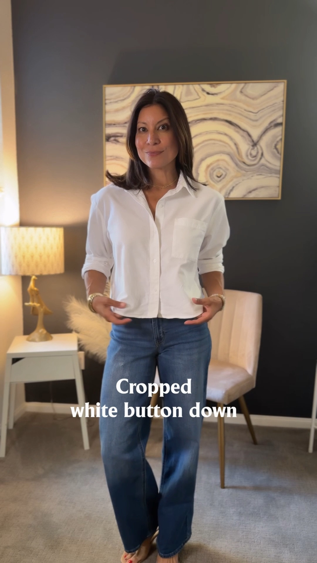 This cropped button down is perfect for spring & summer. Will be cute with denim shorts. 

Wide leg and flare denim are good styles to try out. 

Old Navy style 
Wearing small in top
Jeans size 0 

#LTKSeasonal #LTKOver40 #LTKPetite