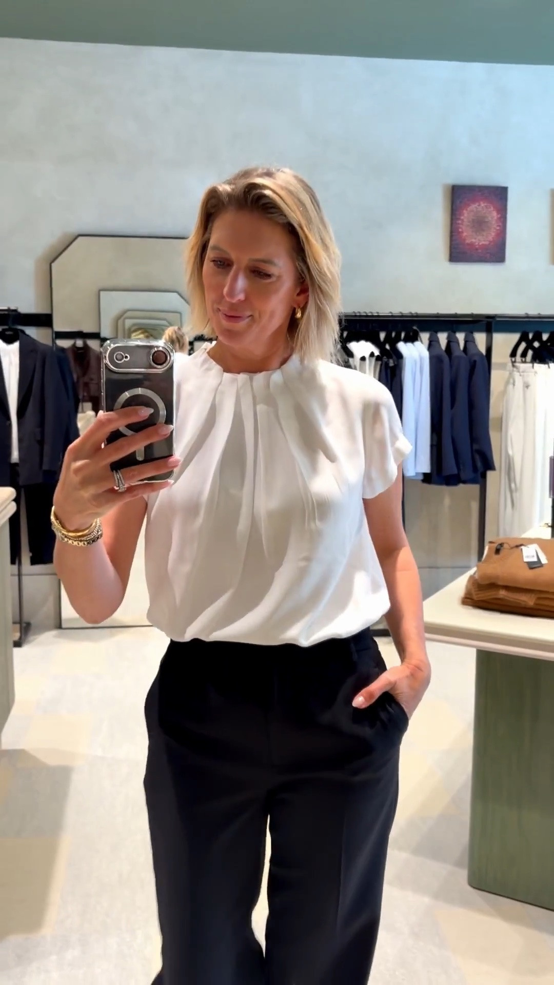 The PERFECT top to go from desk to dinner. Works in warmer weather on its on, or sits beautifully under a blazer or coat in cooler weather. Also comes in soft blue!

#LTKworkwear #LTKspring #LTKaustralia
