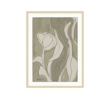 Sage Tulip Framed Print | Pottery Barn (US)