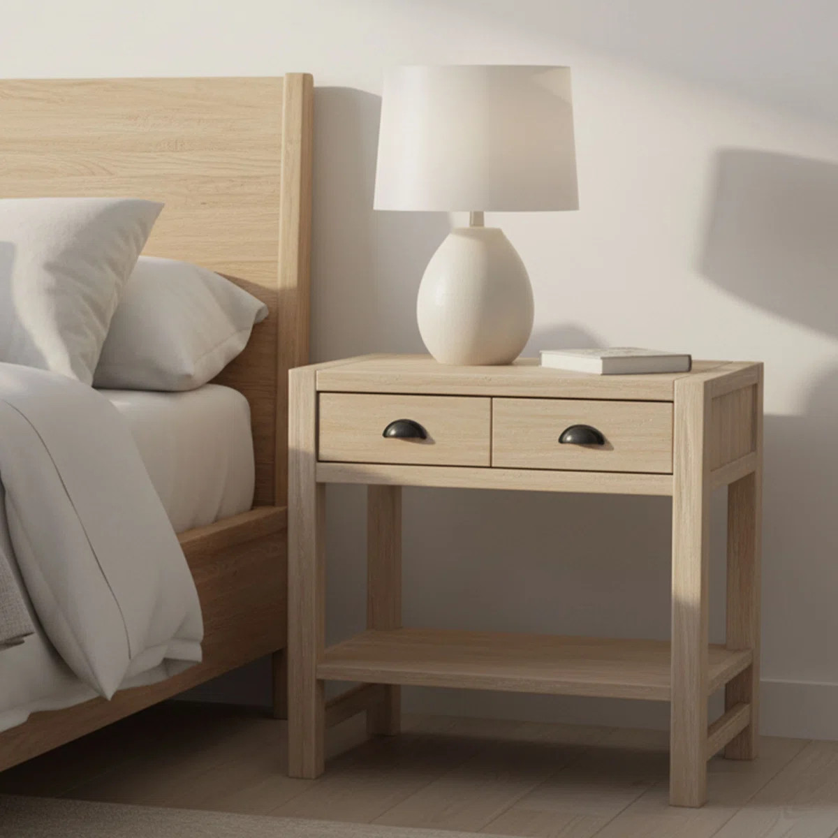 Arden 2-Drawer Wood Nightstand, Perfect for Modern Rustic, Boho or Traditional Bedroom, Functiona... | Wayfair North America