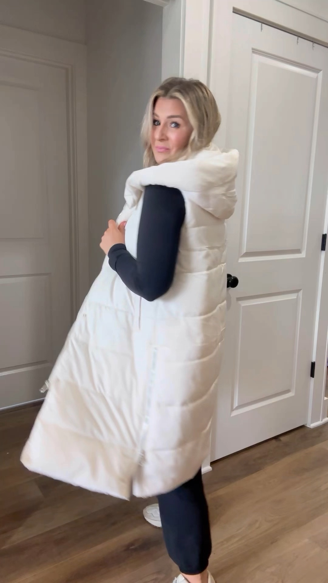 Amazon puffer vests | athleisure outfit | wide leg jeans | 

Small petite joggers from Abercrombie
Small short leggings from Aerie
Wearing size small in all vests
Large in The Bar sweatshirt
Medium tan fleece sweatshirt could have done a small, too. Go with your true size. 

#LTKFindsUnder50 #LTKWatchNow #LTKSeasonal