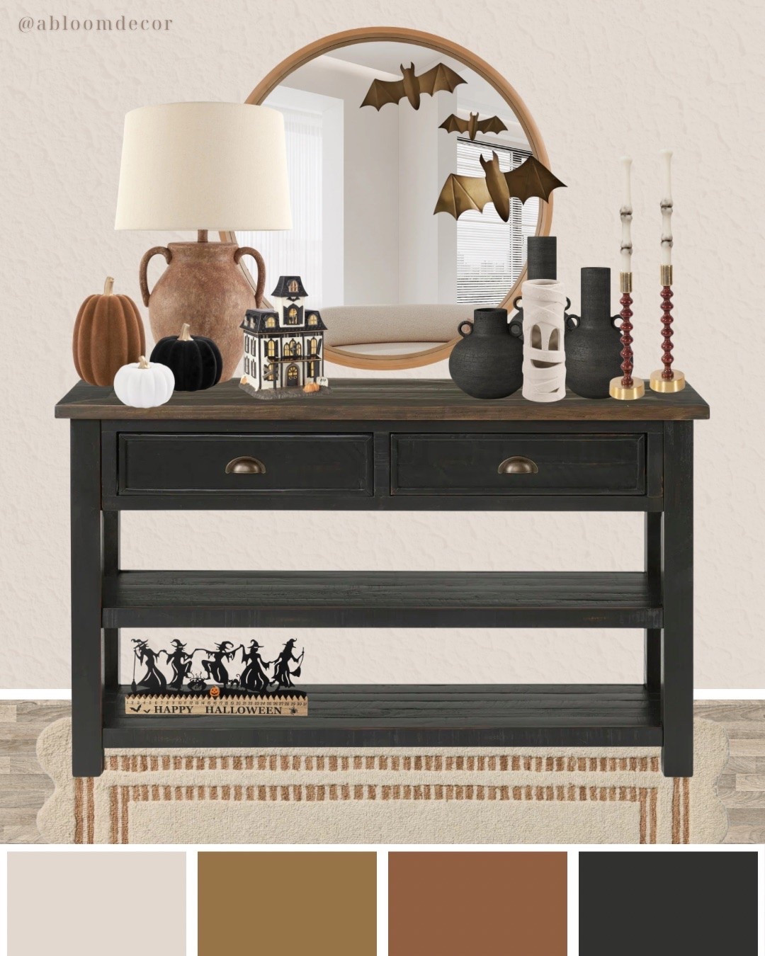 🦇 Moody Gold Bat Halloween Entryway Mood Board

#LTKSeasonal #LTKHome