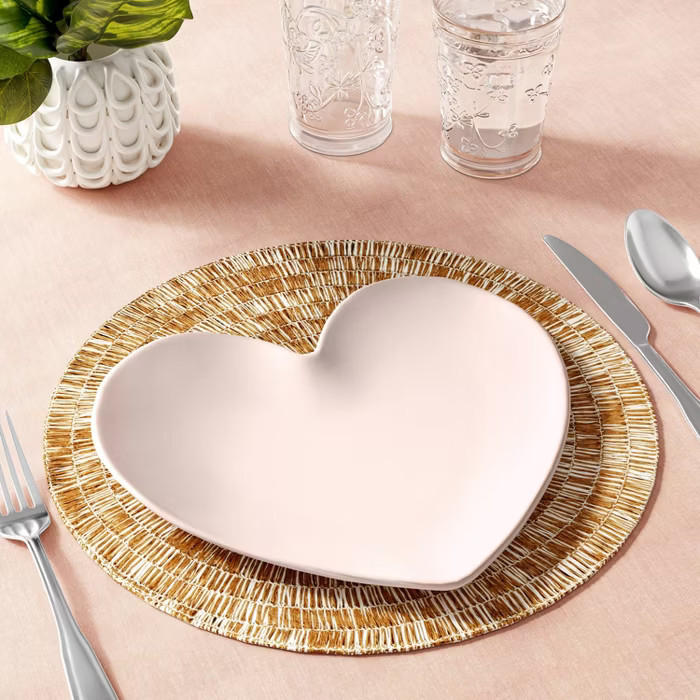 11" x 10" Melamine Heart Plate Pink - Opalhouse™ | Target