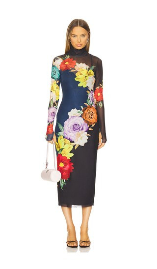 Shailene Dress in Citron Block Flora | Revolve Clothing (Global)