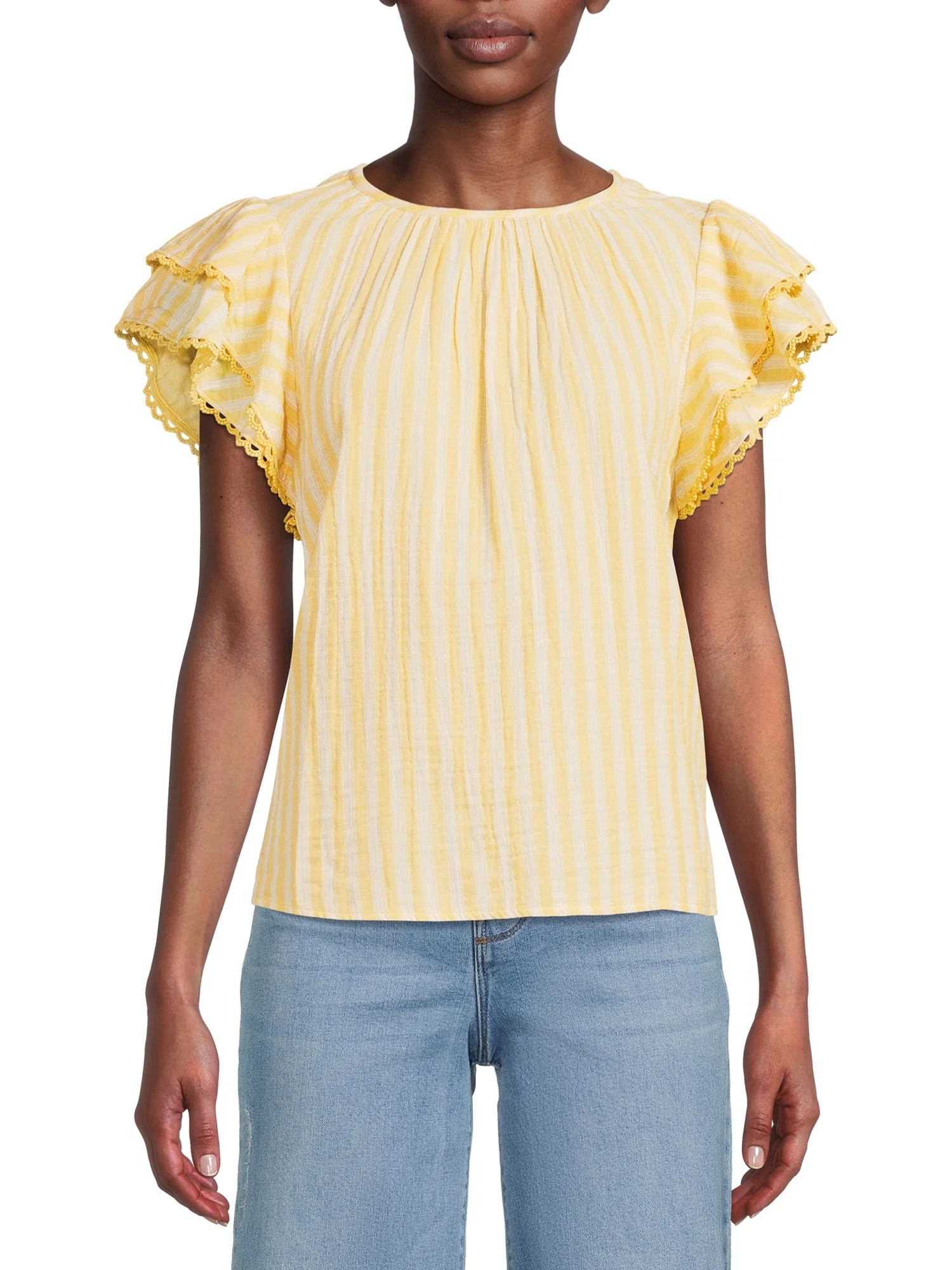 Time and Tru Women's Ruffle Top | Walmart (US)