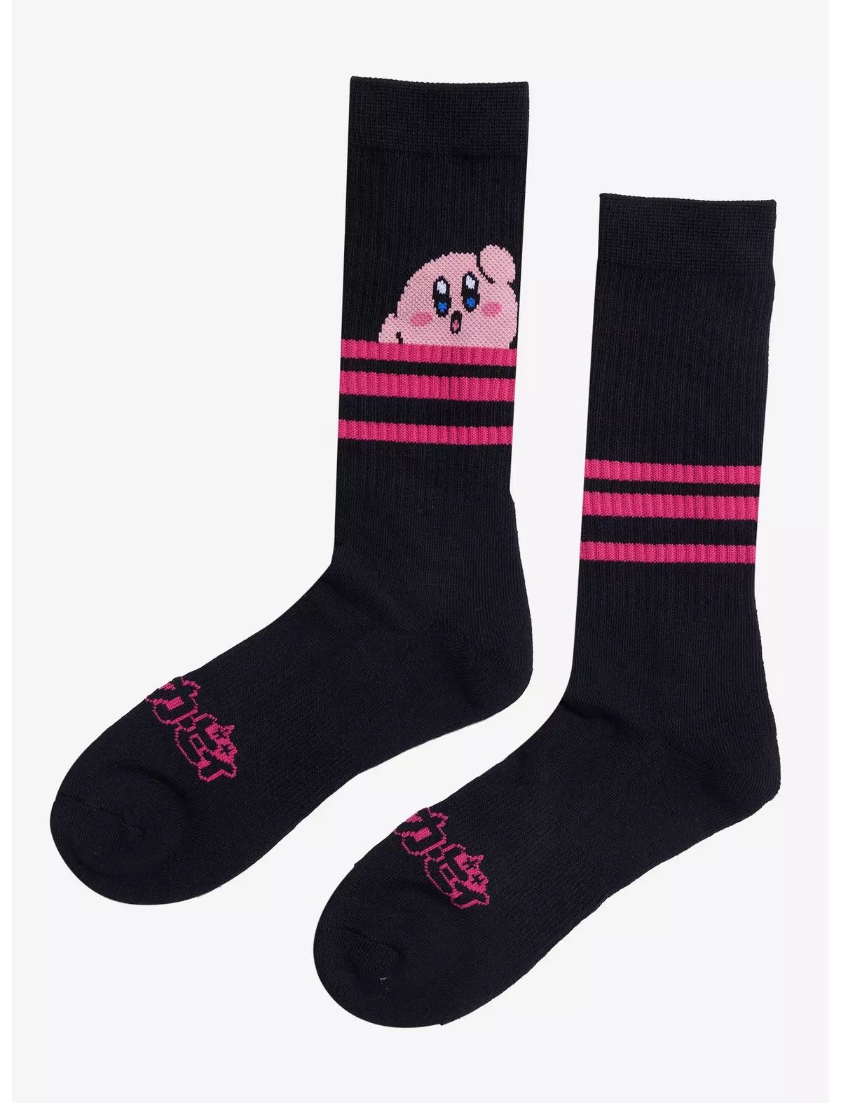 Kirby Stripe Peeking Crew Socks | Hot Topic