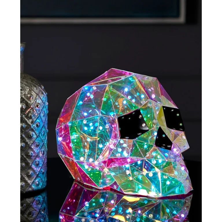 Seasonal LLC Halloween LED Lights - Prismatic Iridescent Skull 12", Indoor Decoration, Bluetooth ... | Walmart (US)