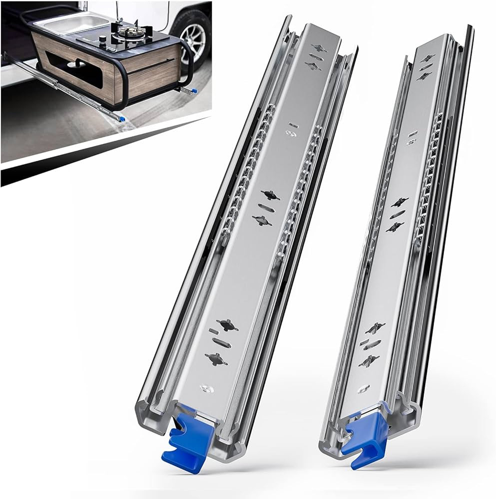 AOLISHENG 1 Pair Locking Heavy Duty Drawer Slides 12 14 16 18 20 22 24 26 28 30 32 34 36 38 40 In... | Amazon (US)