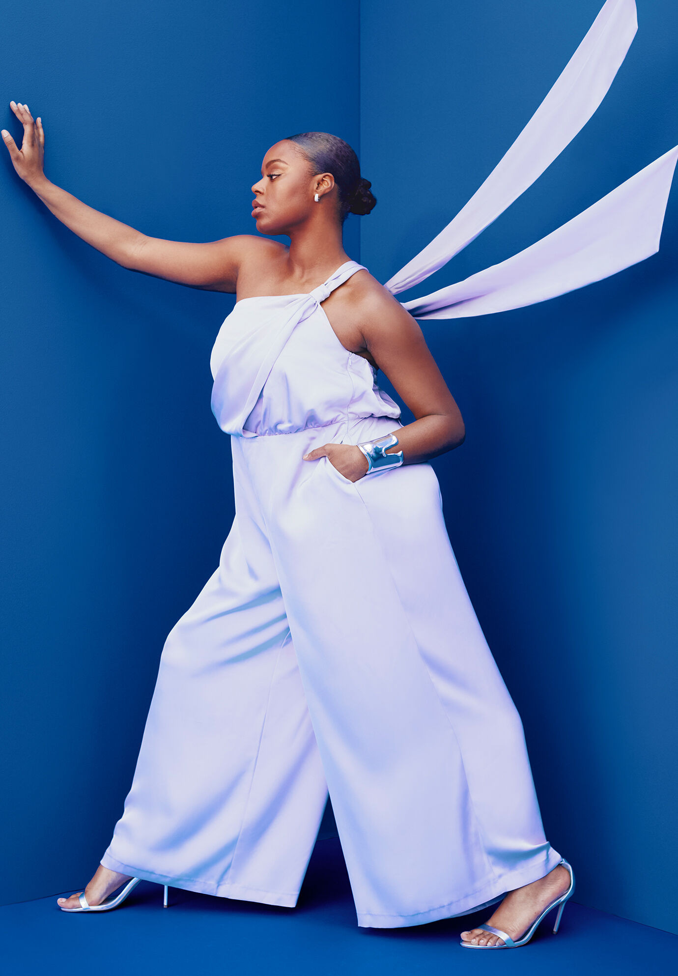 Tie Detail Satin Jumpsuit | Eloquii