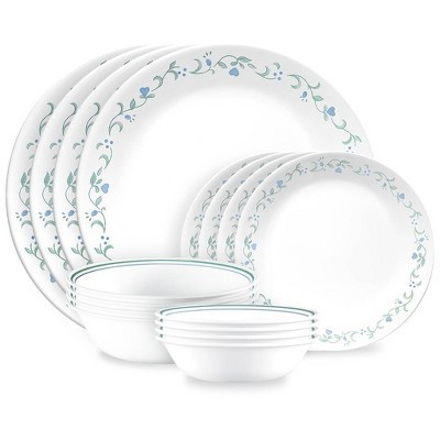 Corelle 16pc Vitrelle Country Cottage Dinnerware Set: Floral Botanical Pattern, Service for 4, Includes Plates & Bowls | Target